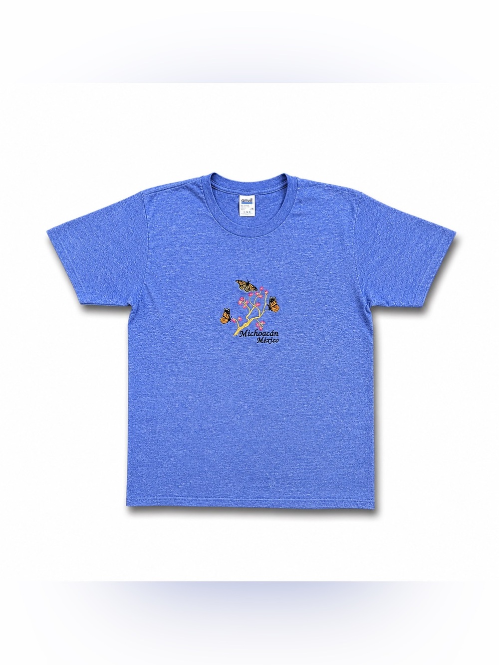 RARE Vintage Mens M Michoacán Mexico Embroidered Butterfly Graphic T-Shirt